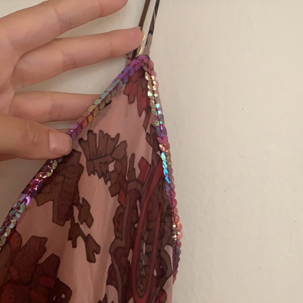 SOLD ๐ VINTAGE BETSEY JOHNSON SILK SLIP DRESS CRYSTALS NOISEMAKER SEQUIN RARE S - Picture 3 of 5